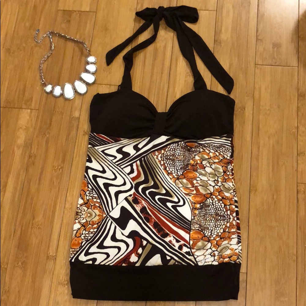 Sydney Joy Jungle/Animal Print Halter Tank Top🐯🦁